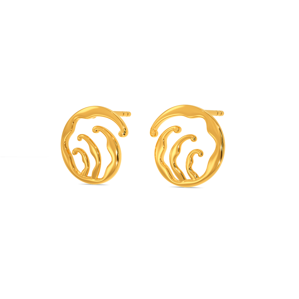 Ocean's Echo Gold Earrings