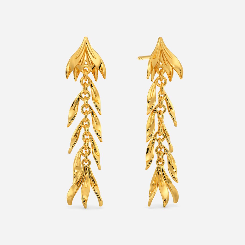 Twist Leaf Gold Earrings