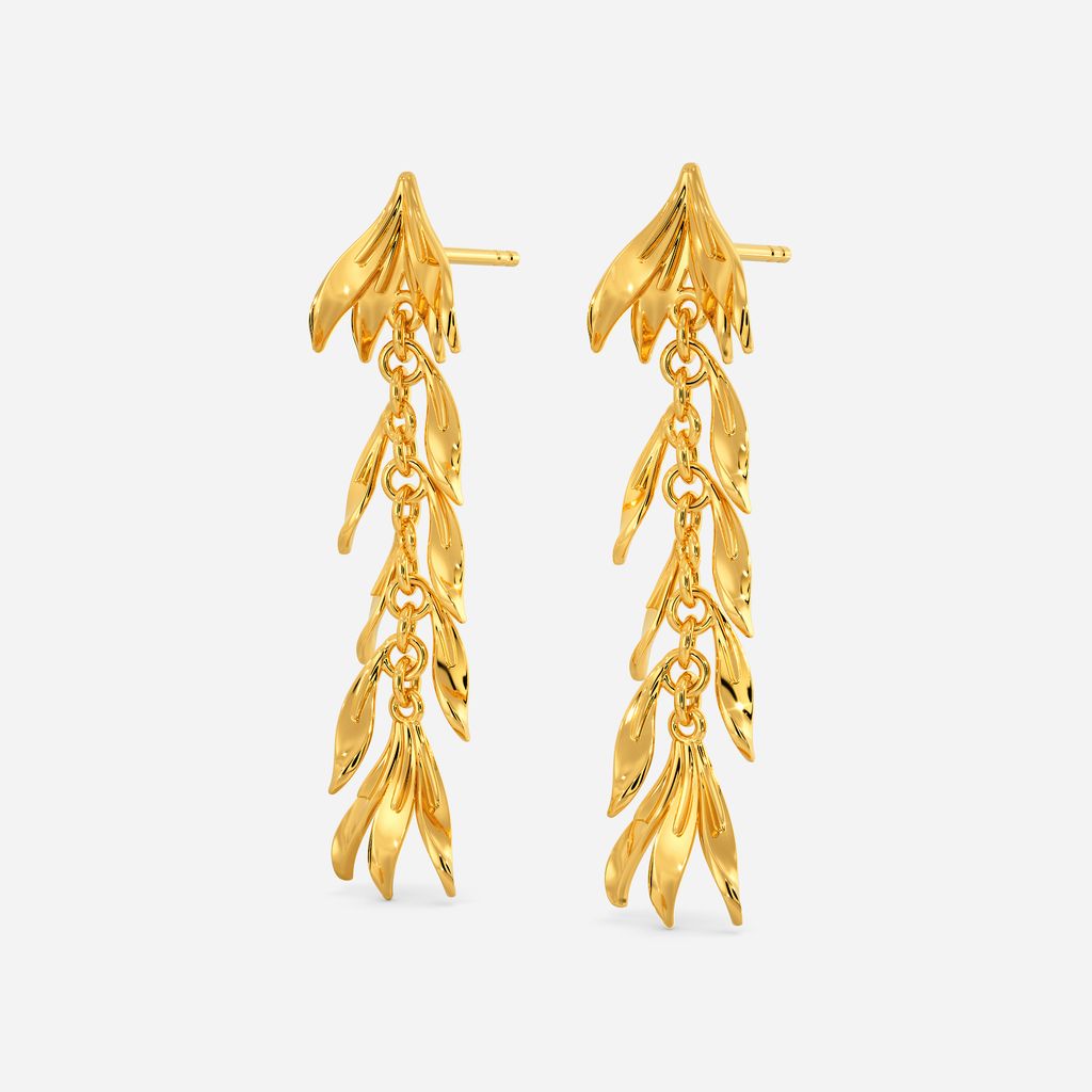 Twist Leaf Gold Earrings
