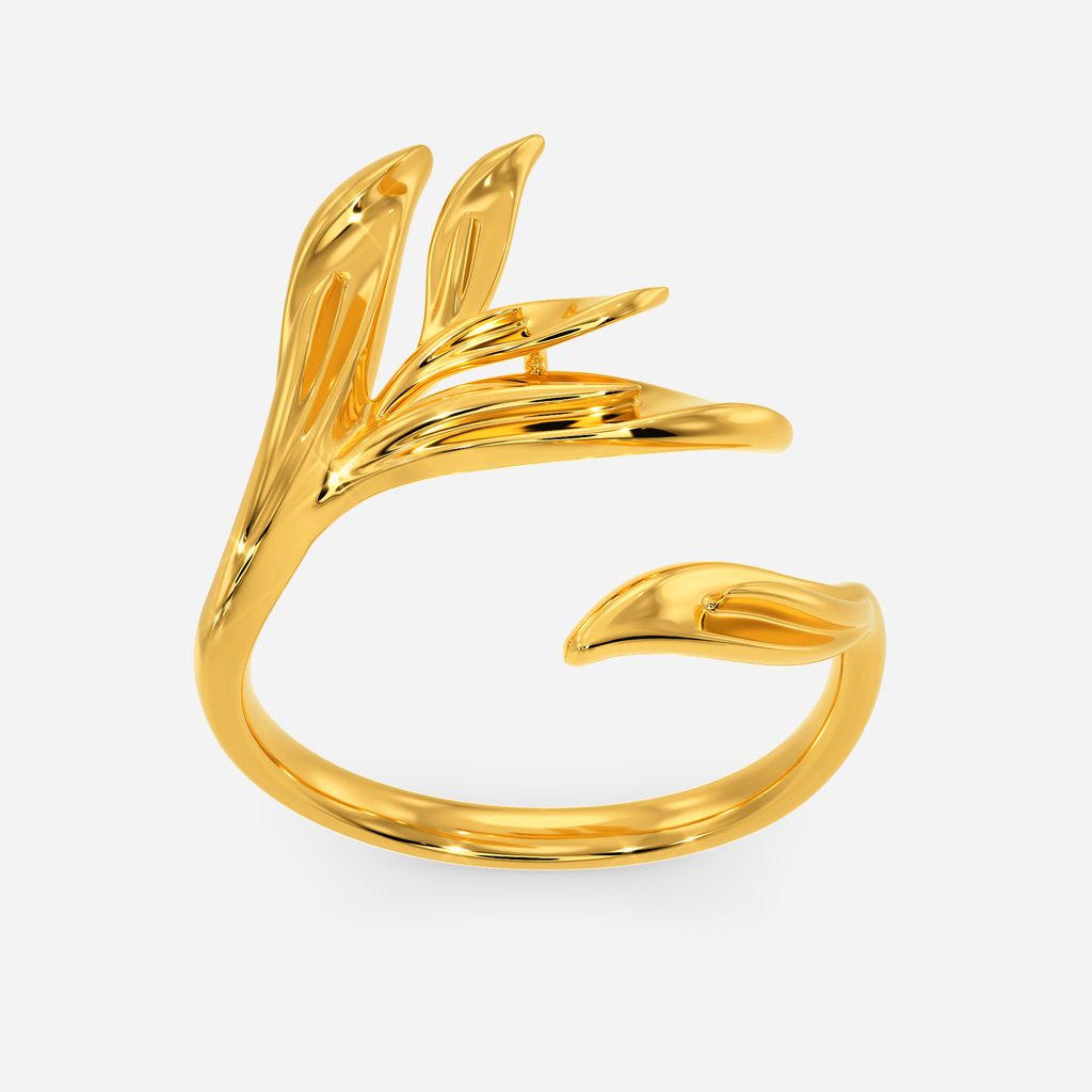 Twist Leaf Gold Rings alternate view 3