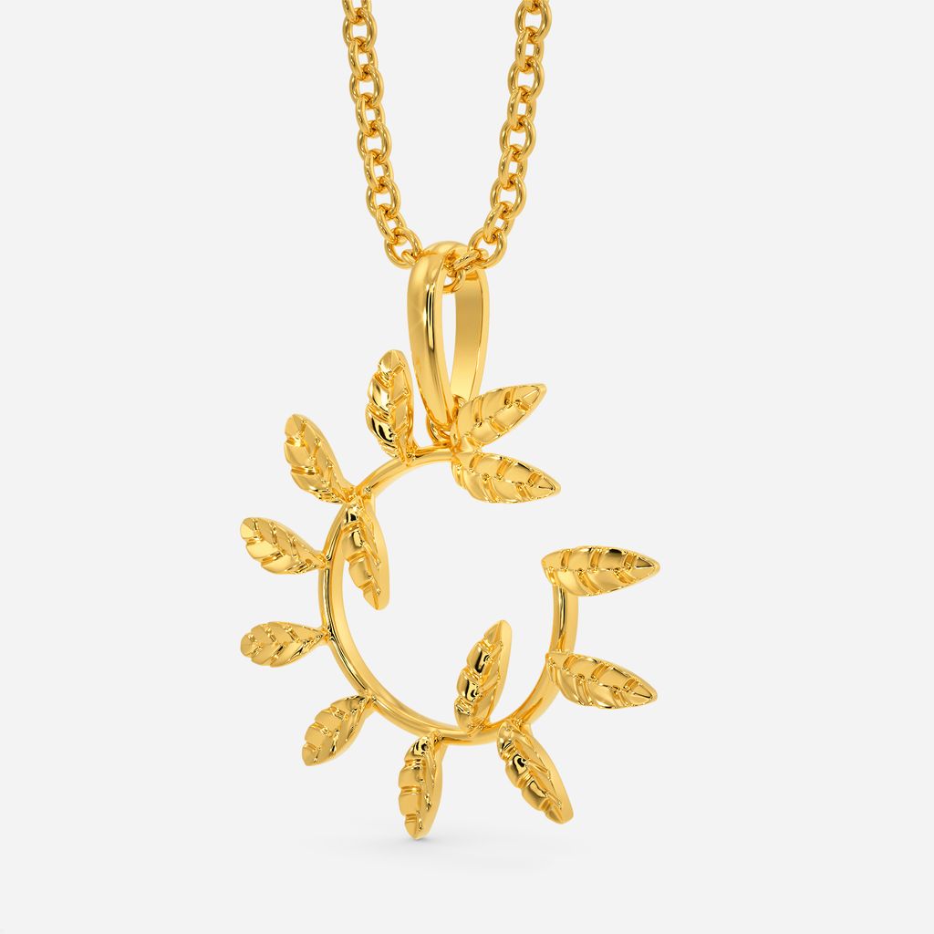 Greek Gold Leaves Gold Pendants