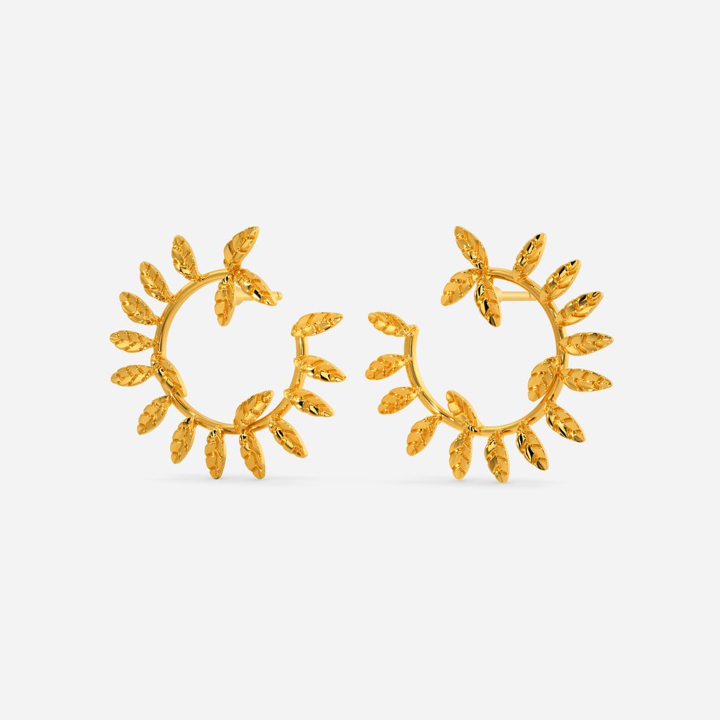 Greek Gold Leaves Gold Earrings