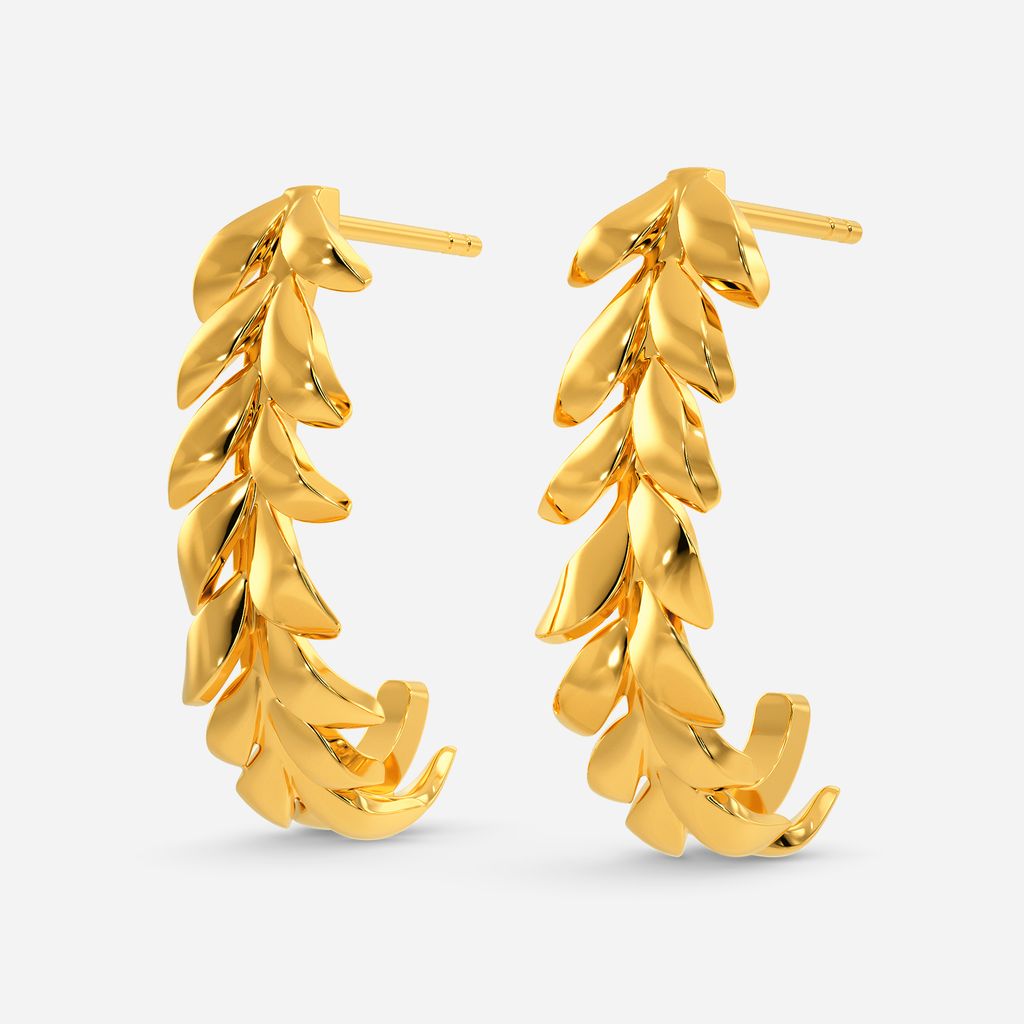 Gold Olive Wreath Gold Earrings