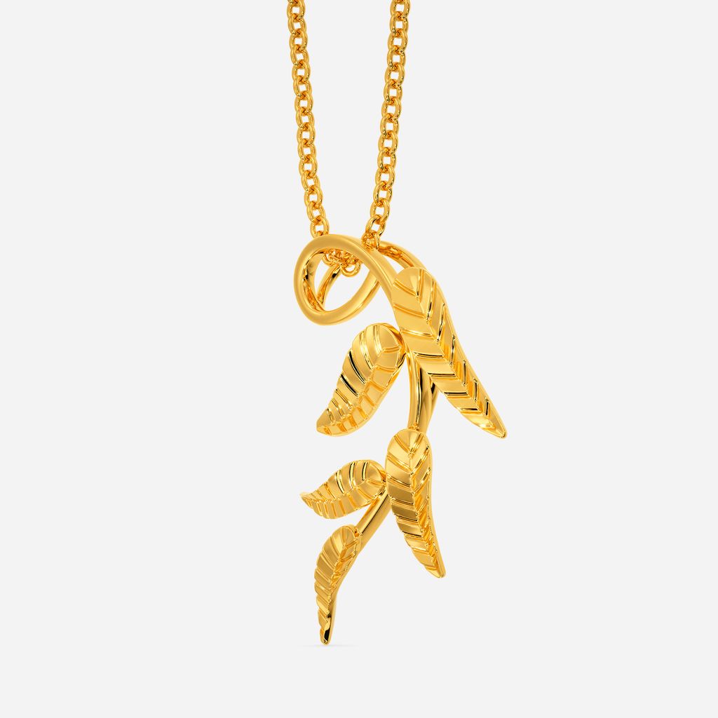 Olive Leaves Gold Pendants