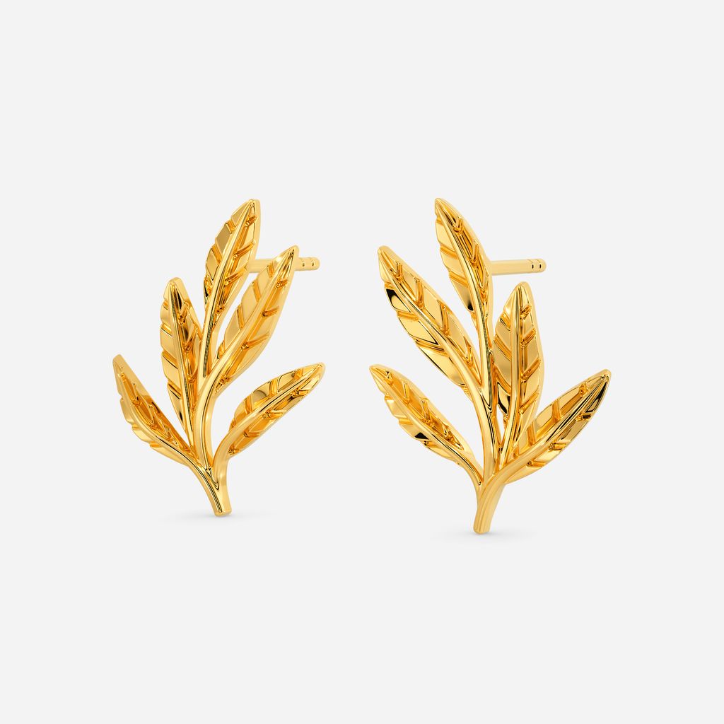 Olive Leaves Gold Earrings
