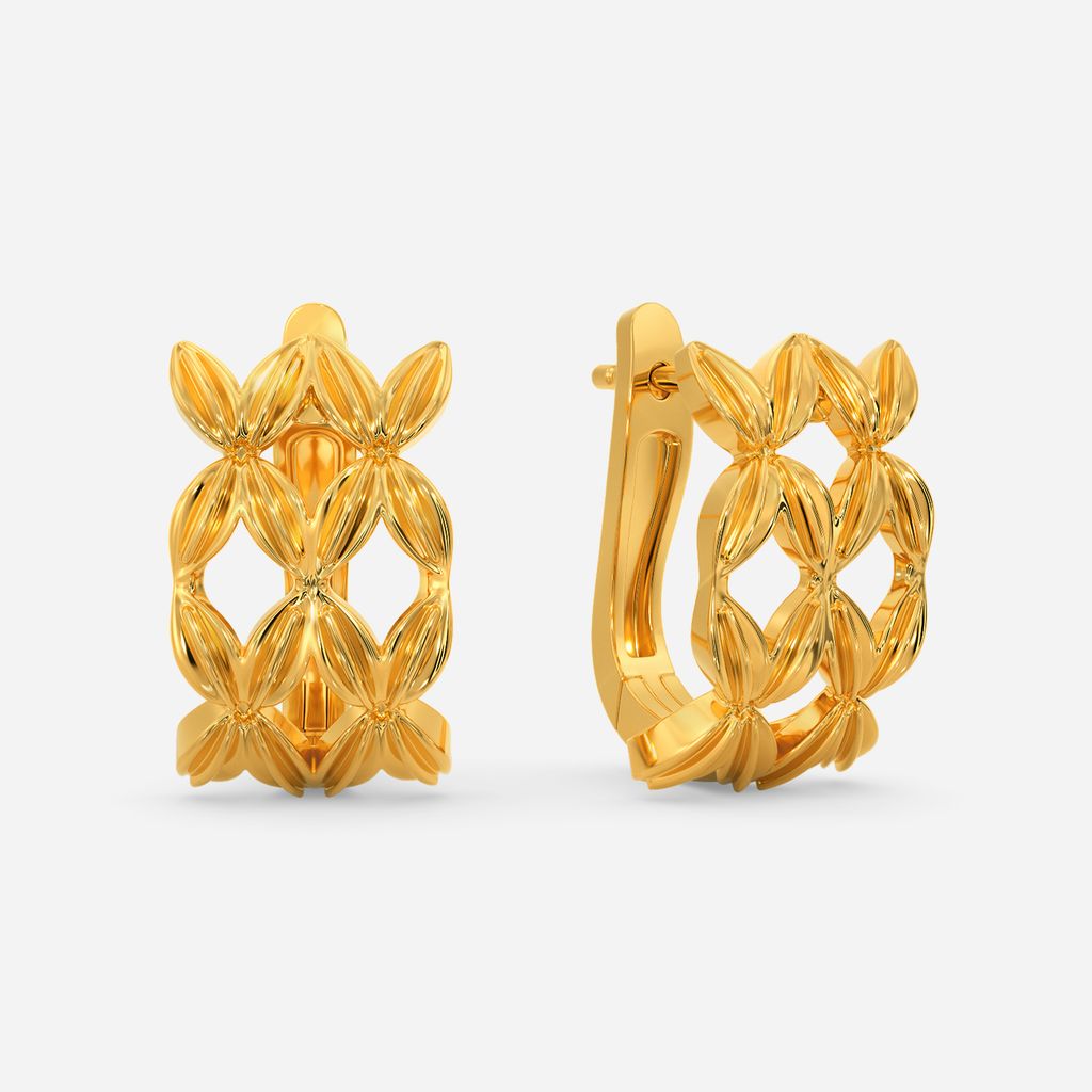 Drawn Vine Gold Earrings
