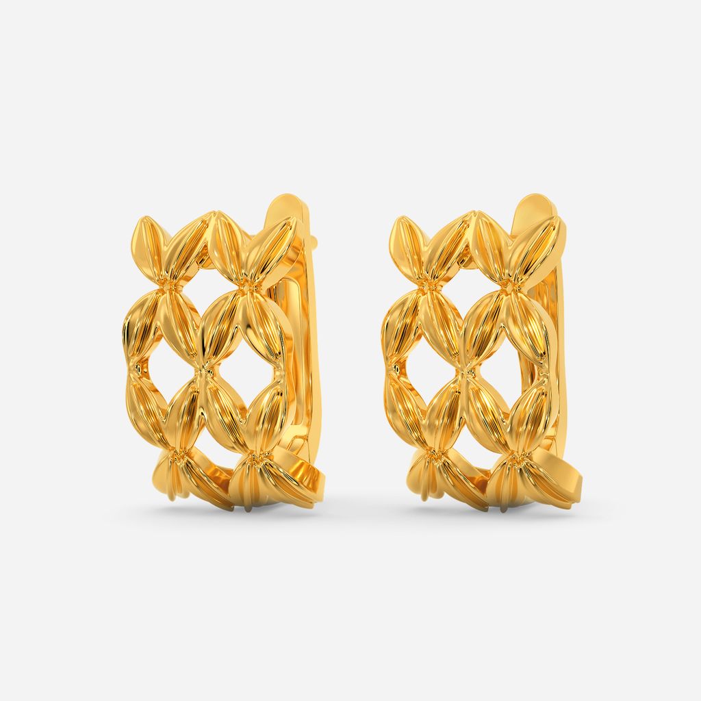 Drawn Vine Gold Earrings
