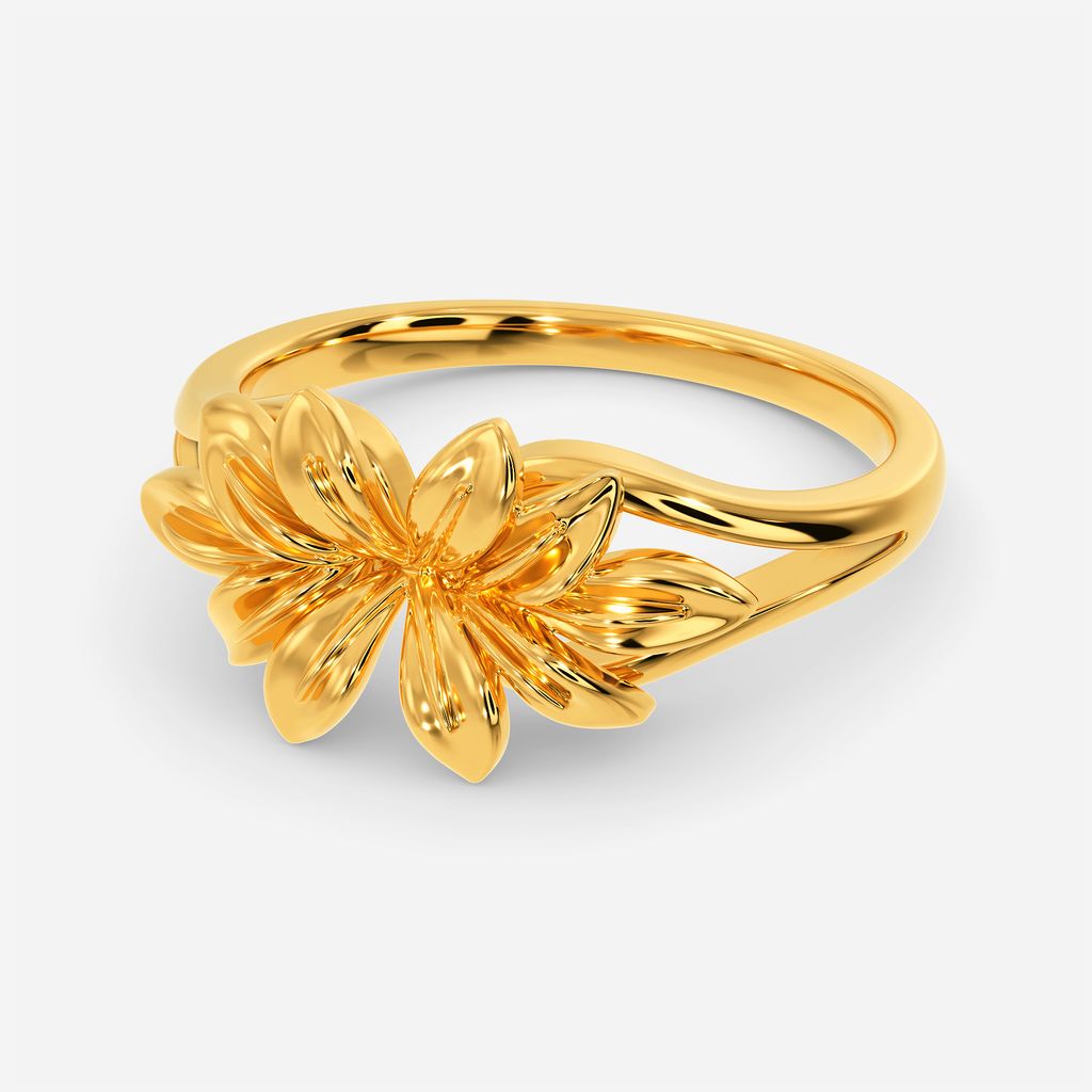 Twin Leaf Gold Rings alternate view 2