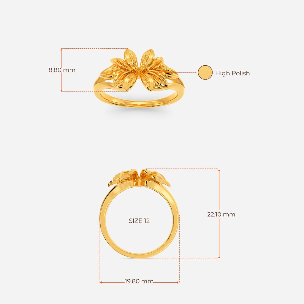 Twin Leaf Gold Rings image