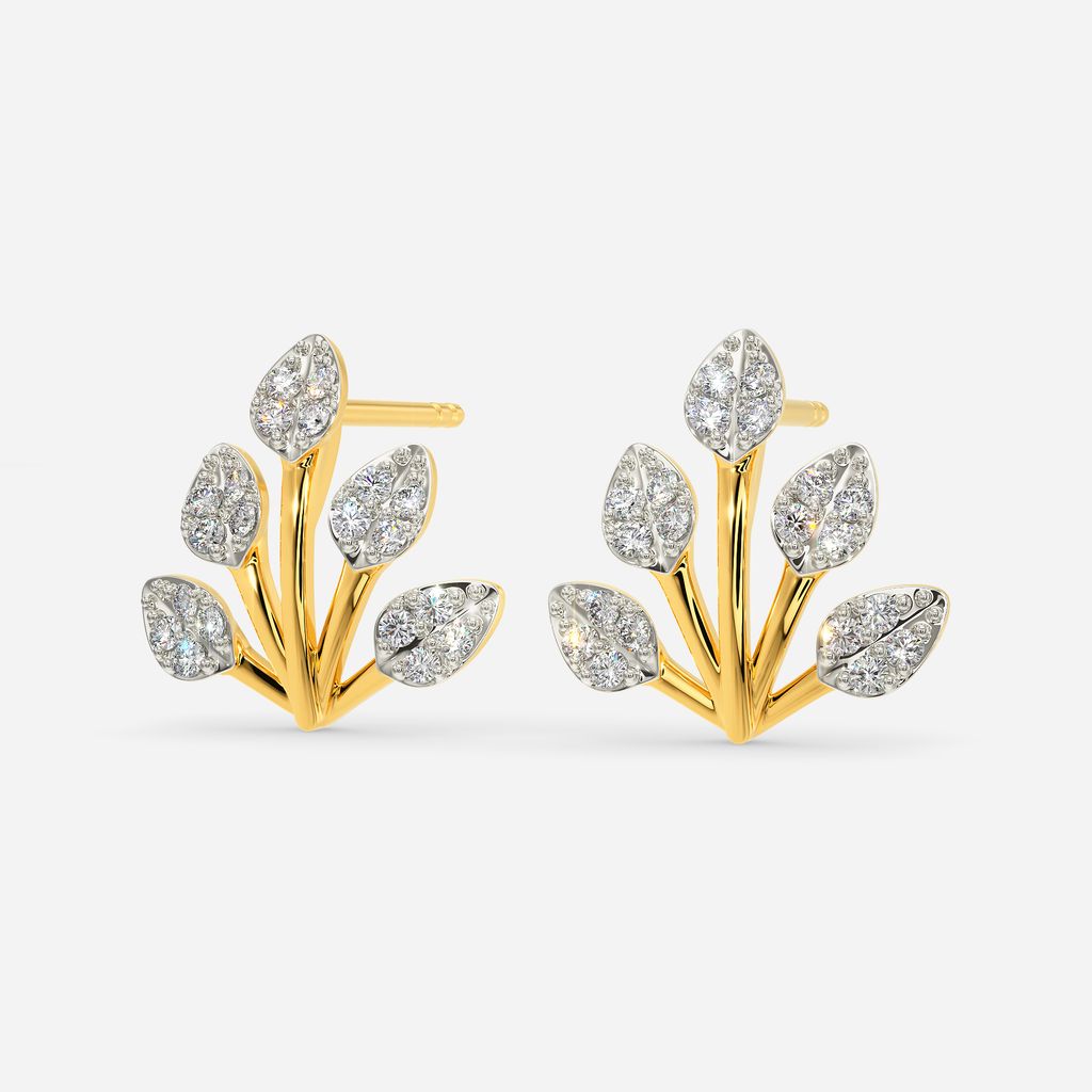 Frosted Leaves Diamond Earrings