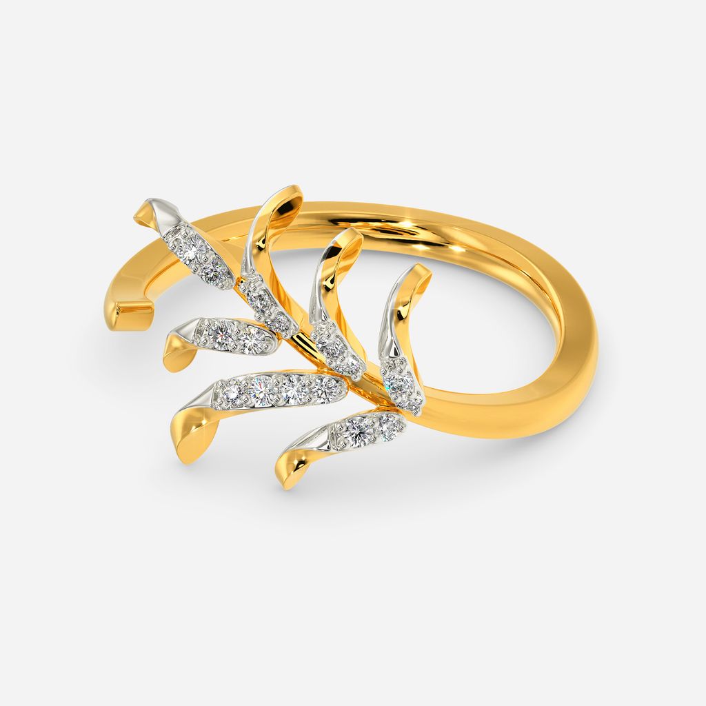 Twisted leaves Diamond Rings alternate view 2