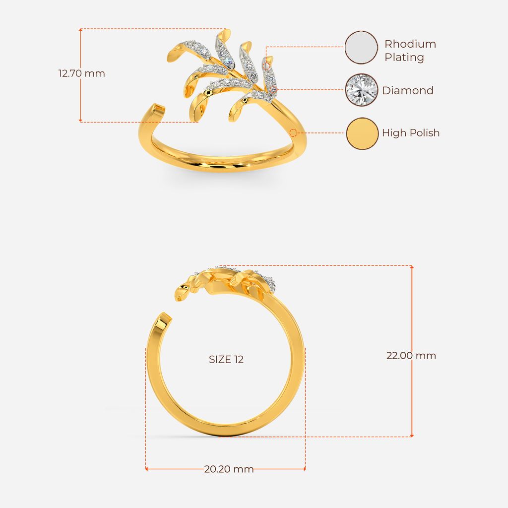 Twisted leaves Diamond Rings image