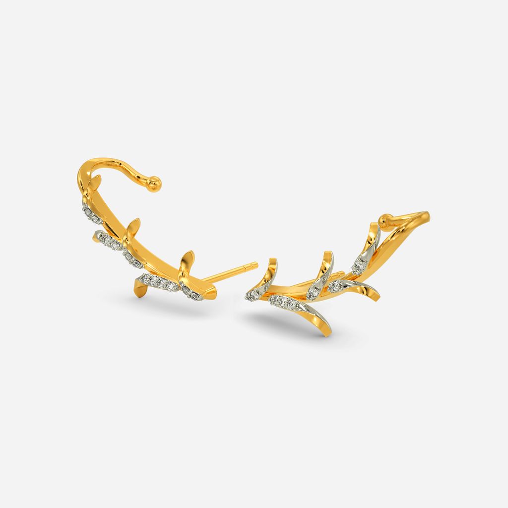 Twisted leaves Diamond Earrings