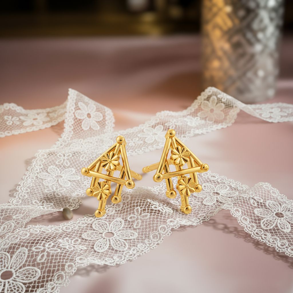 Lace Reimagined Gold Earrings