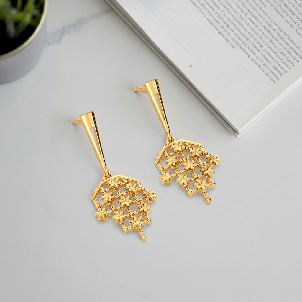 Lovely Lace Gold Earrings