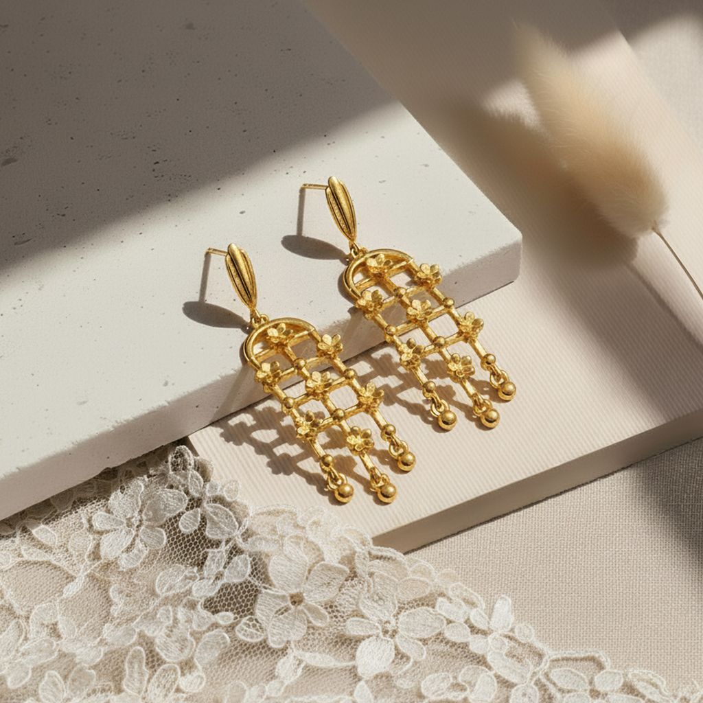 Bloom Lace Gold Earrings