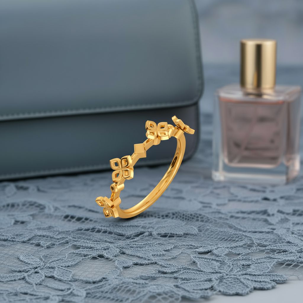 PLayful Lace Gold Rings image