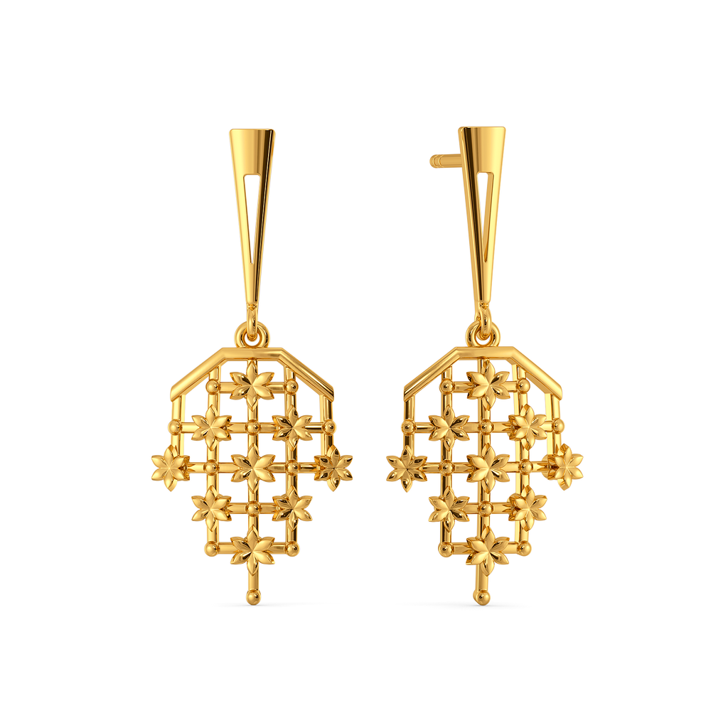 Lovely Lace Gold Earrings