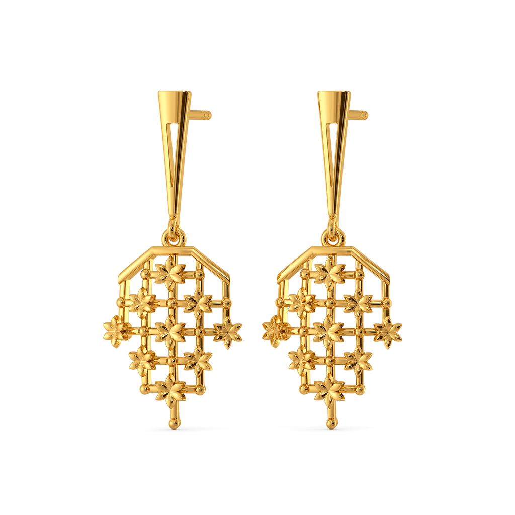 Lovely Lace Gold Earrings