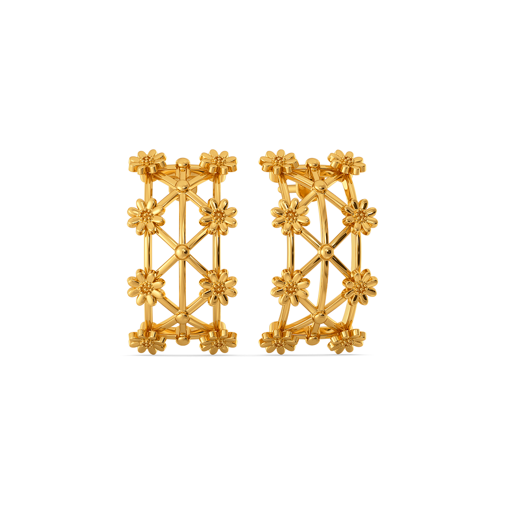 Lace Charm Gold Earrings