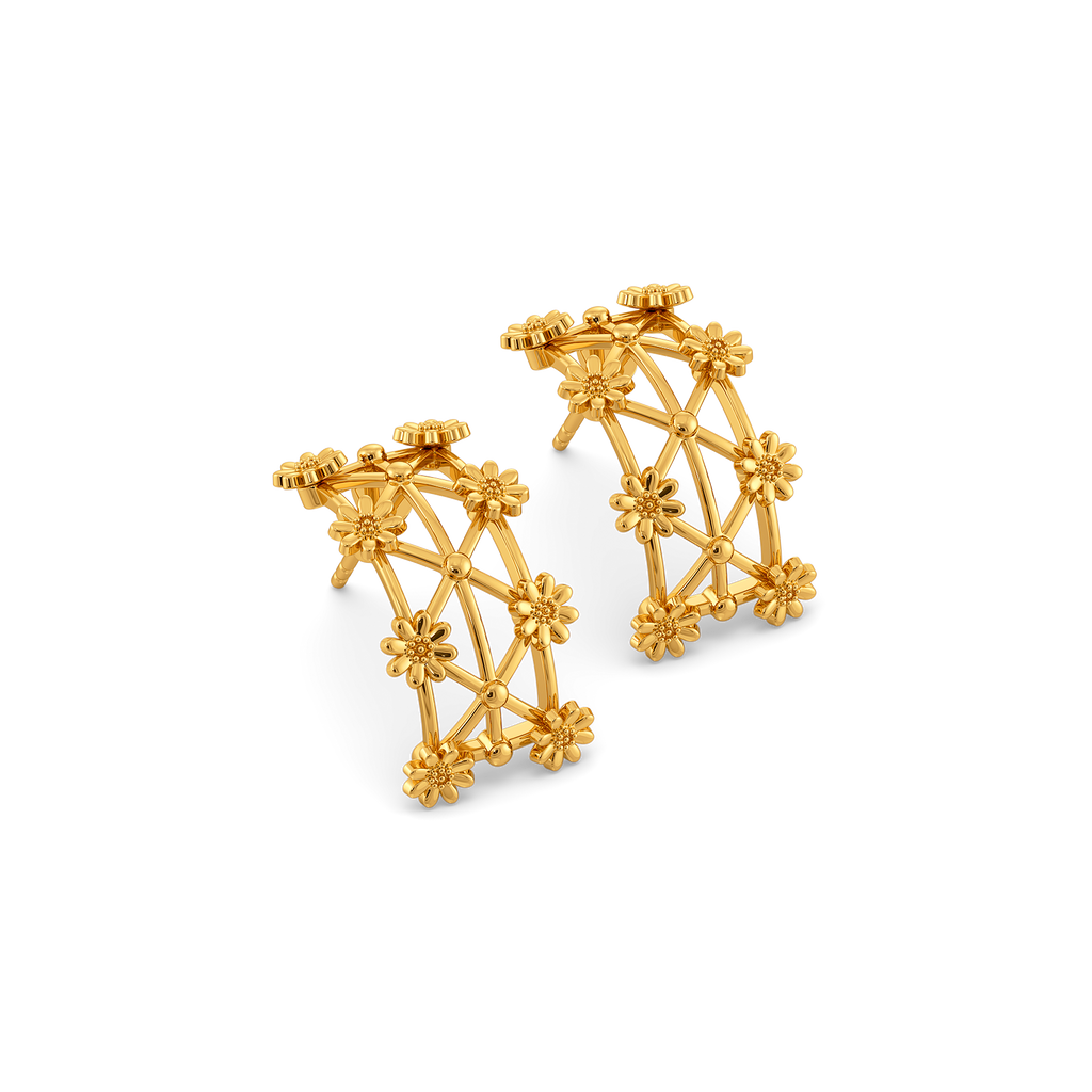 Lace Charm Gold Earrings
