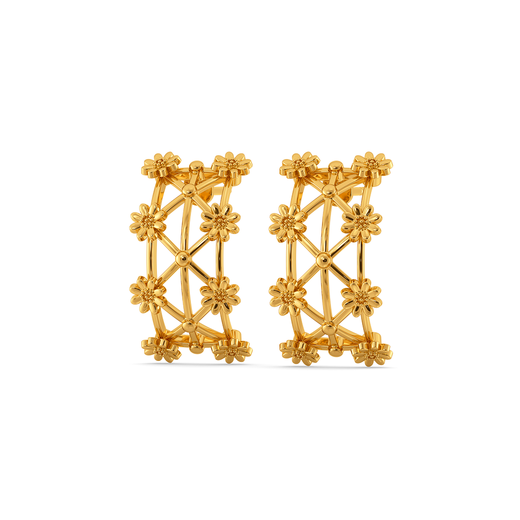 Lace Charm Gold Earrings
