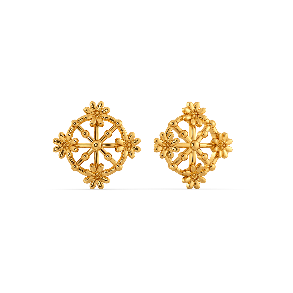 Lace Charm Gold Earrings