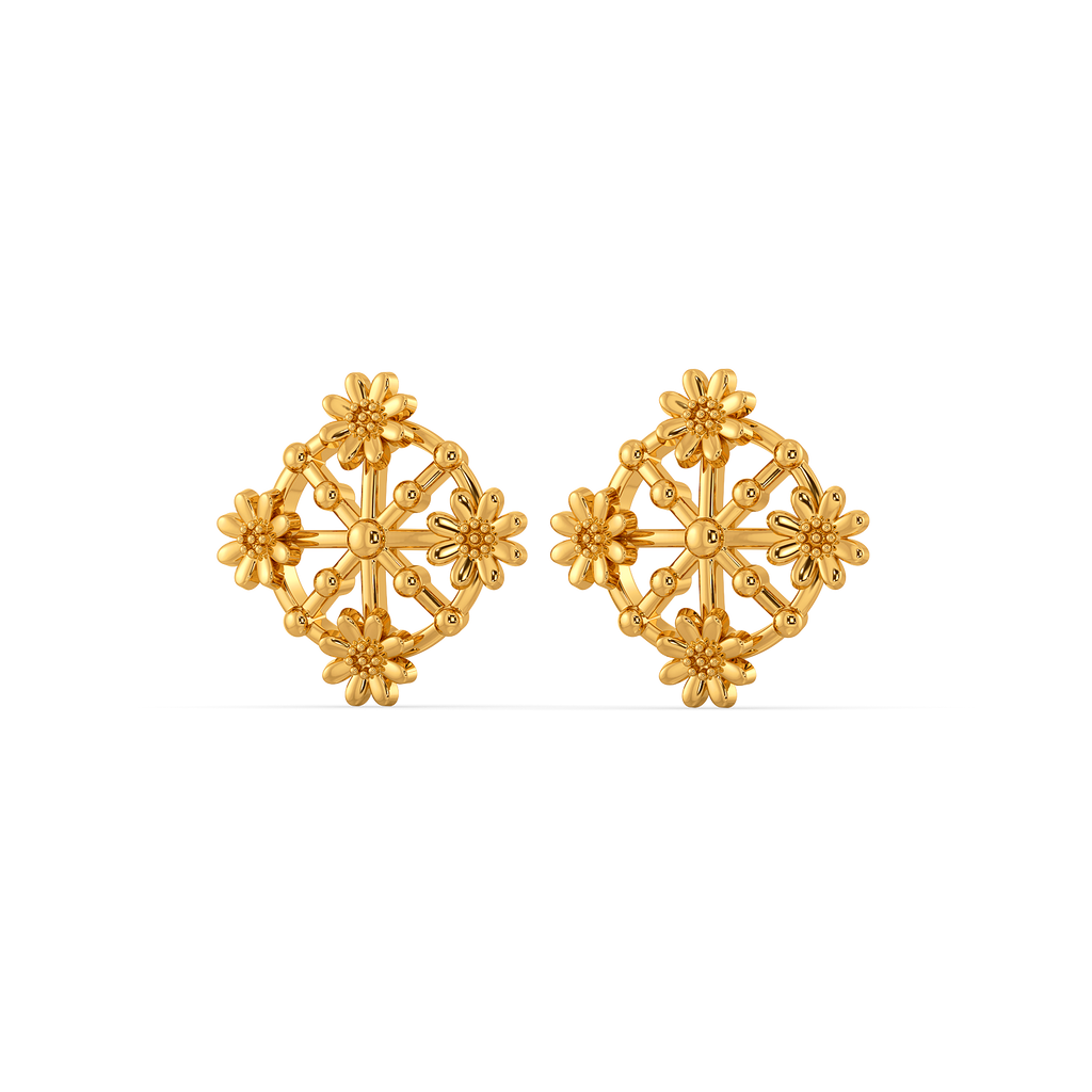 Lace Charm Gold Earrings