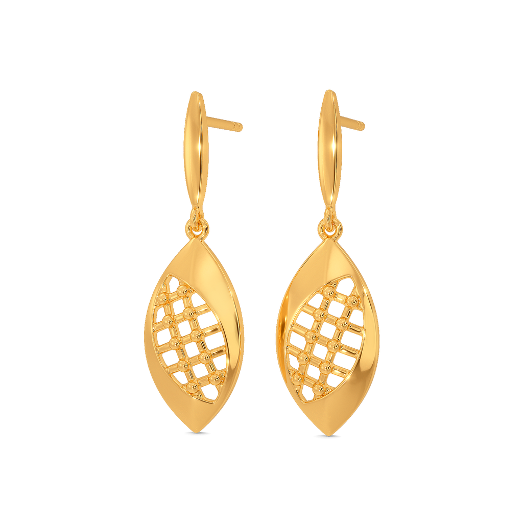 Mad over Plaid Gold Earrings