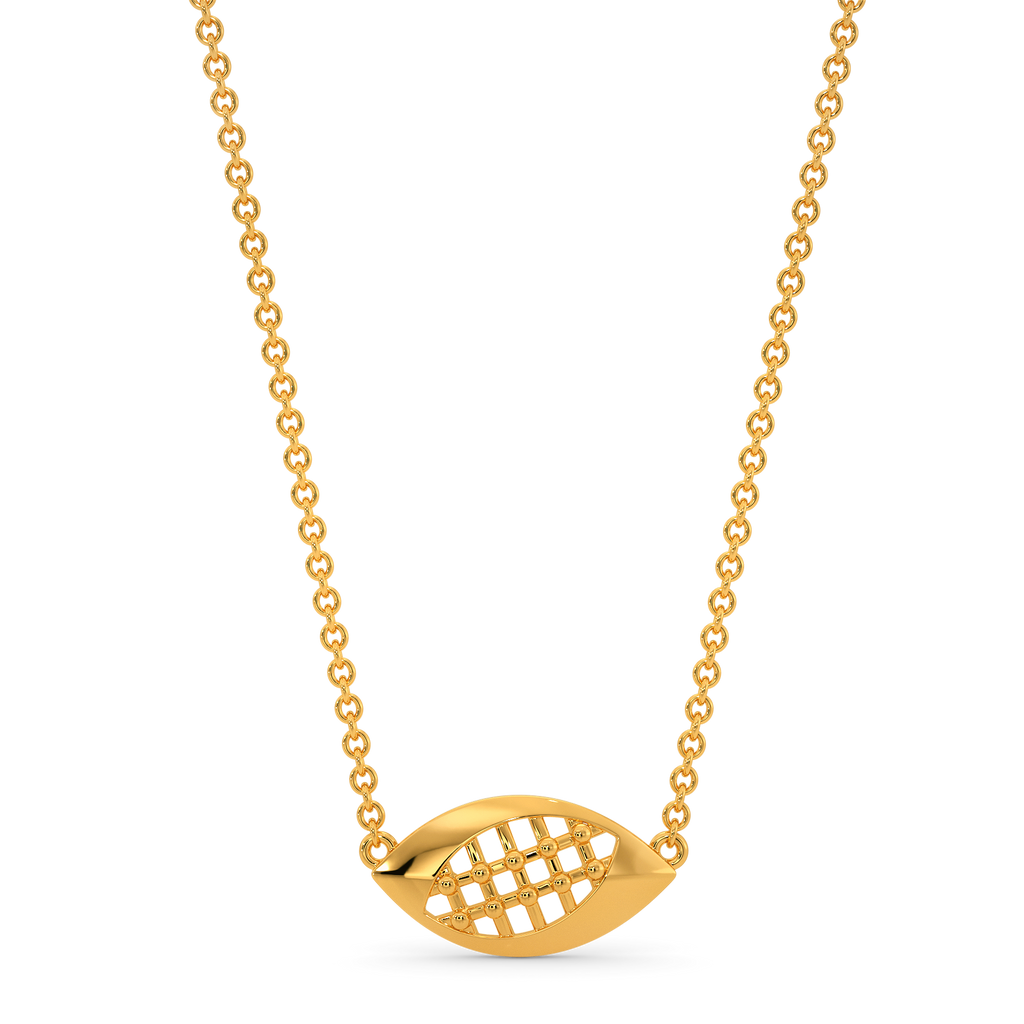 Mad over Plaid Gold Necklaces