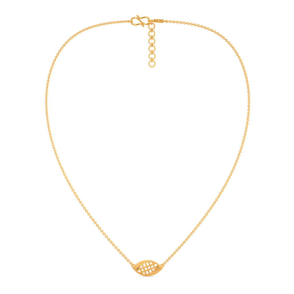 Mad over Plaid Gold Necklaces
