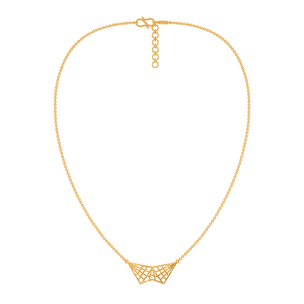 Plaid Checked Gold Necklaces