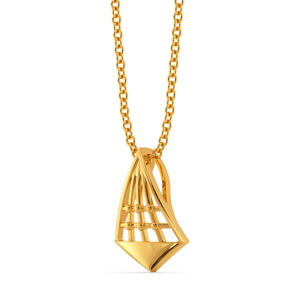 Plaid Checked Gold Pendants
