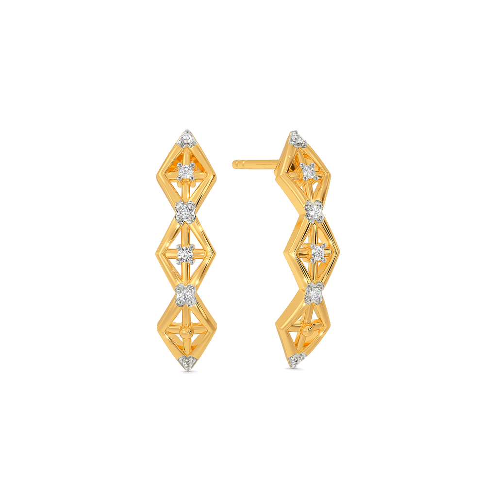 Plaid Soul Diamond Earrings