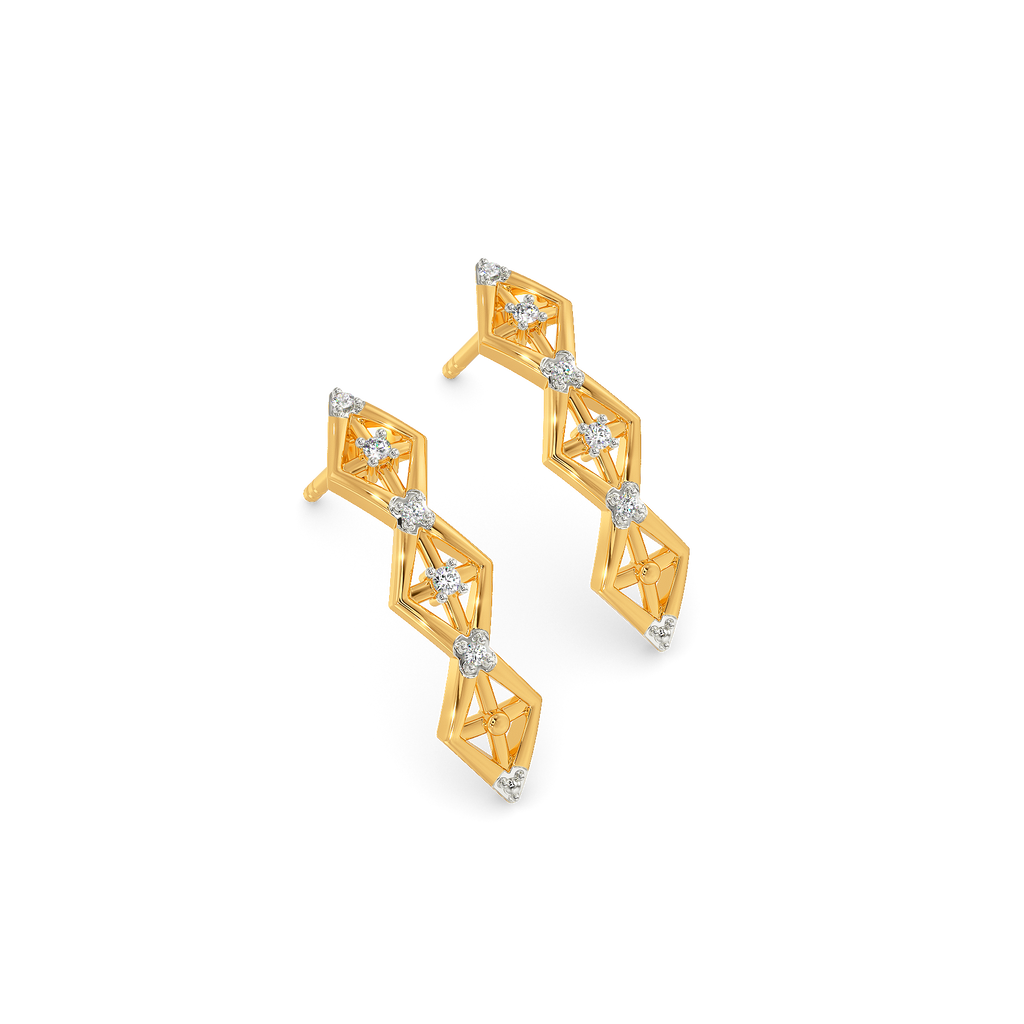 Plaid Soul Diamond Earrings