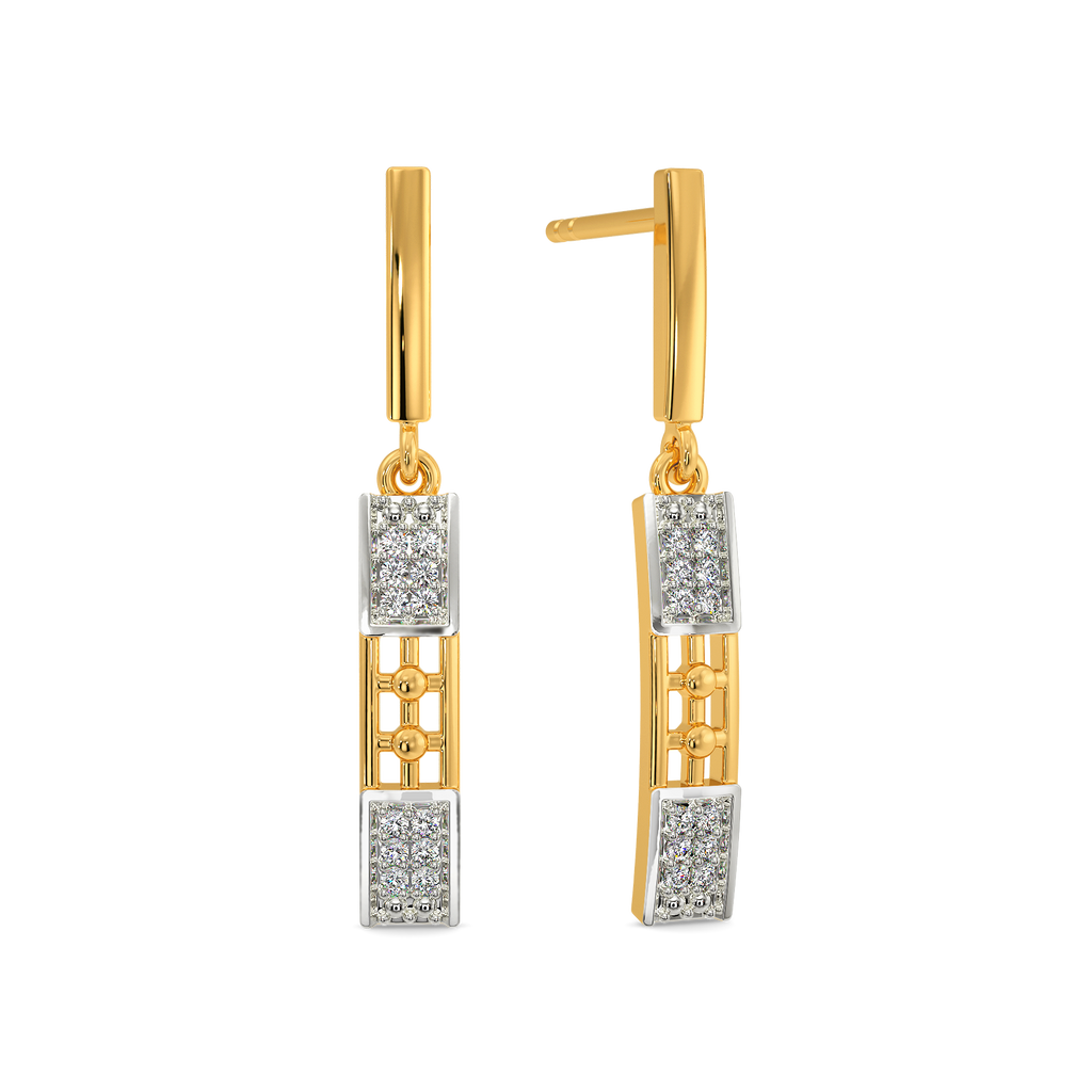Classic Plaid Diamond Earrings