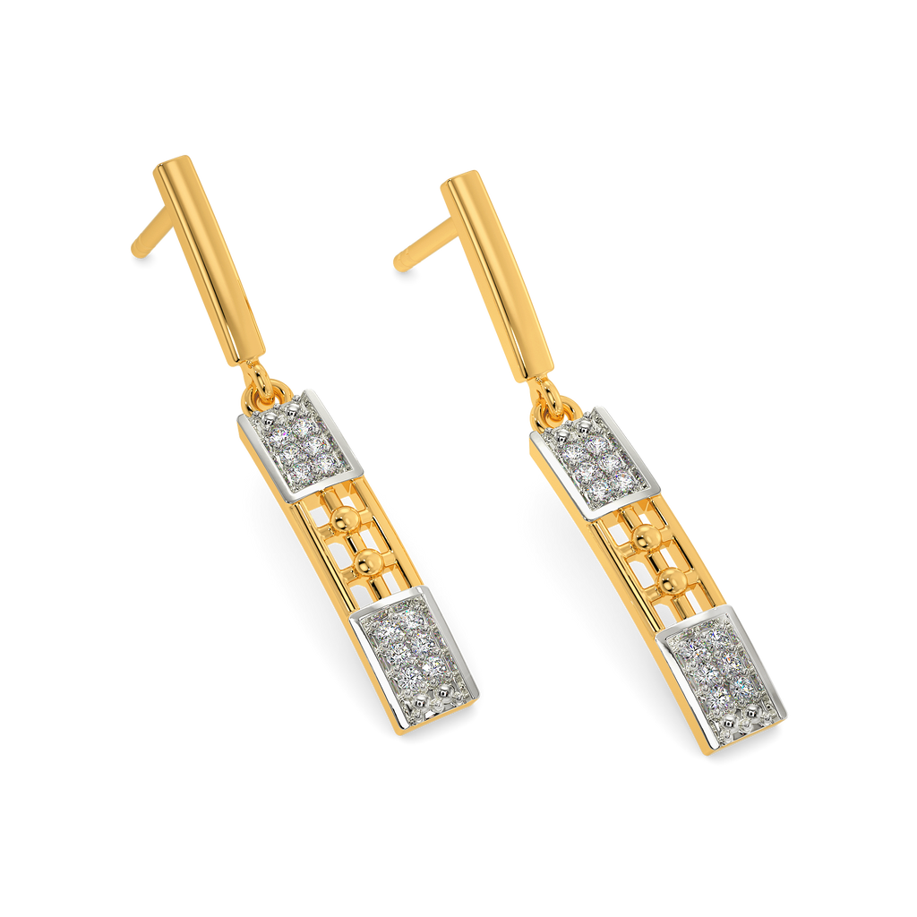 Classic Plaid Diamond Earrings