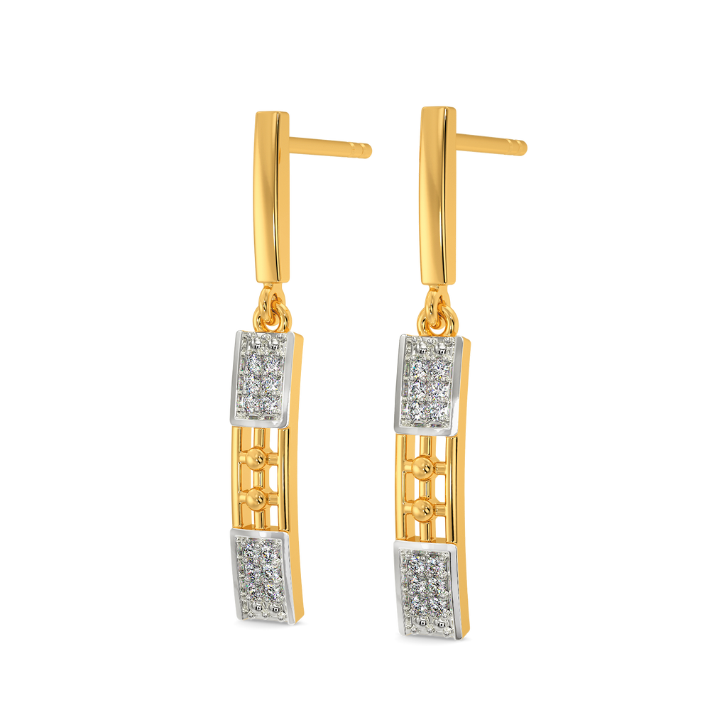 Classic Plaid Diamond Earrings