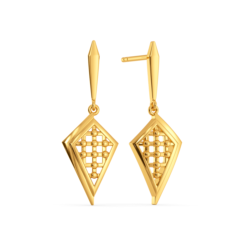 Just Wearing Plaid Gold Earrings