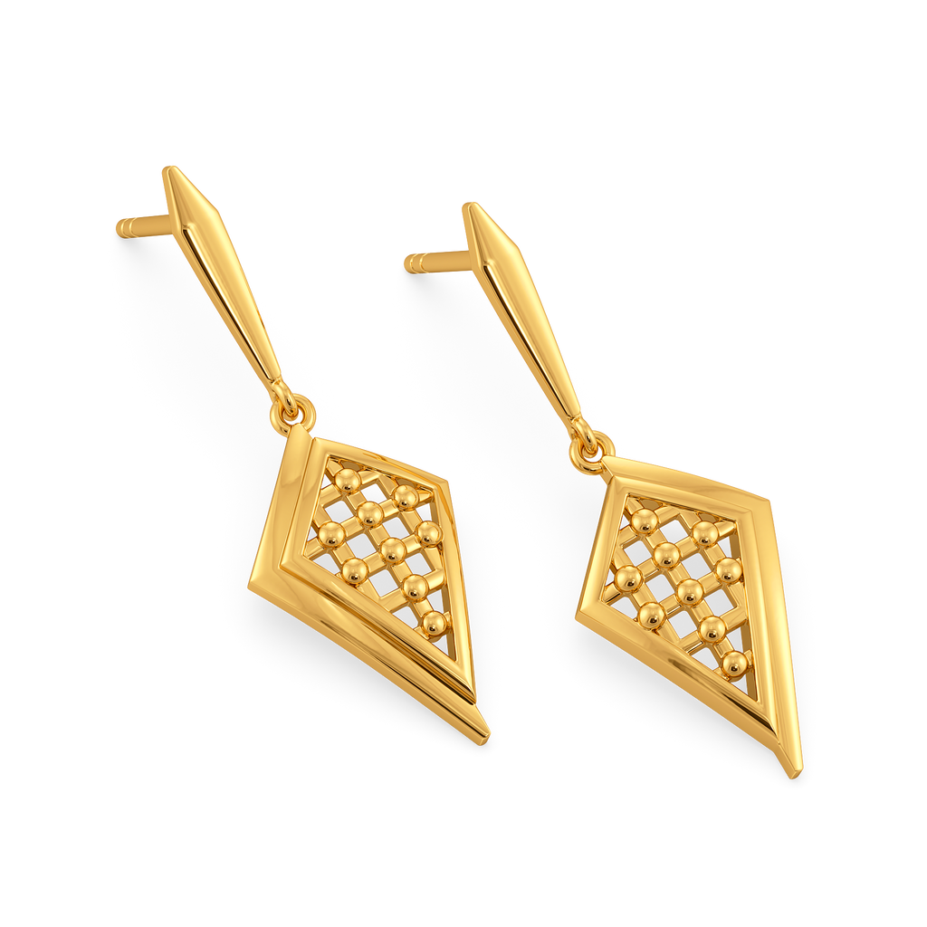 Just Wearing Plaid Gold Earrings