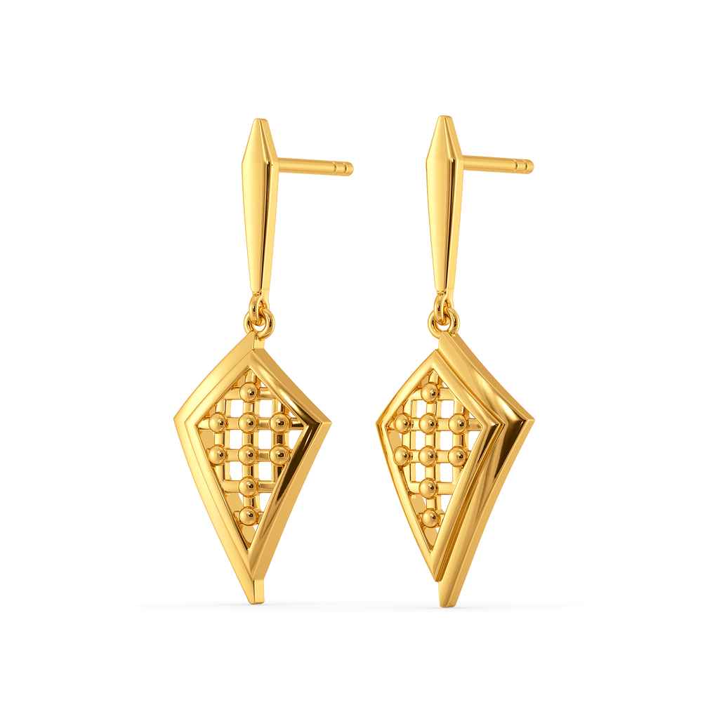Just Wearing Plaid Gold Earrings