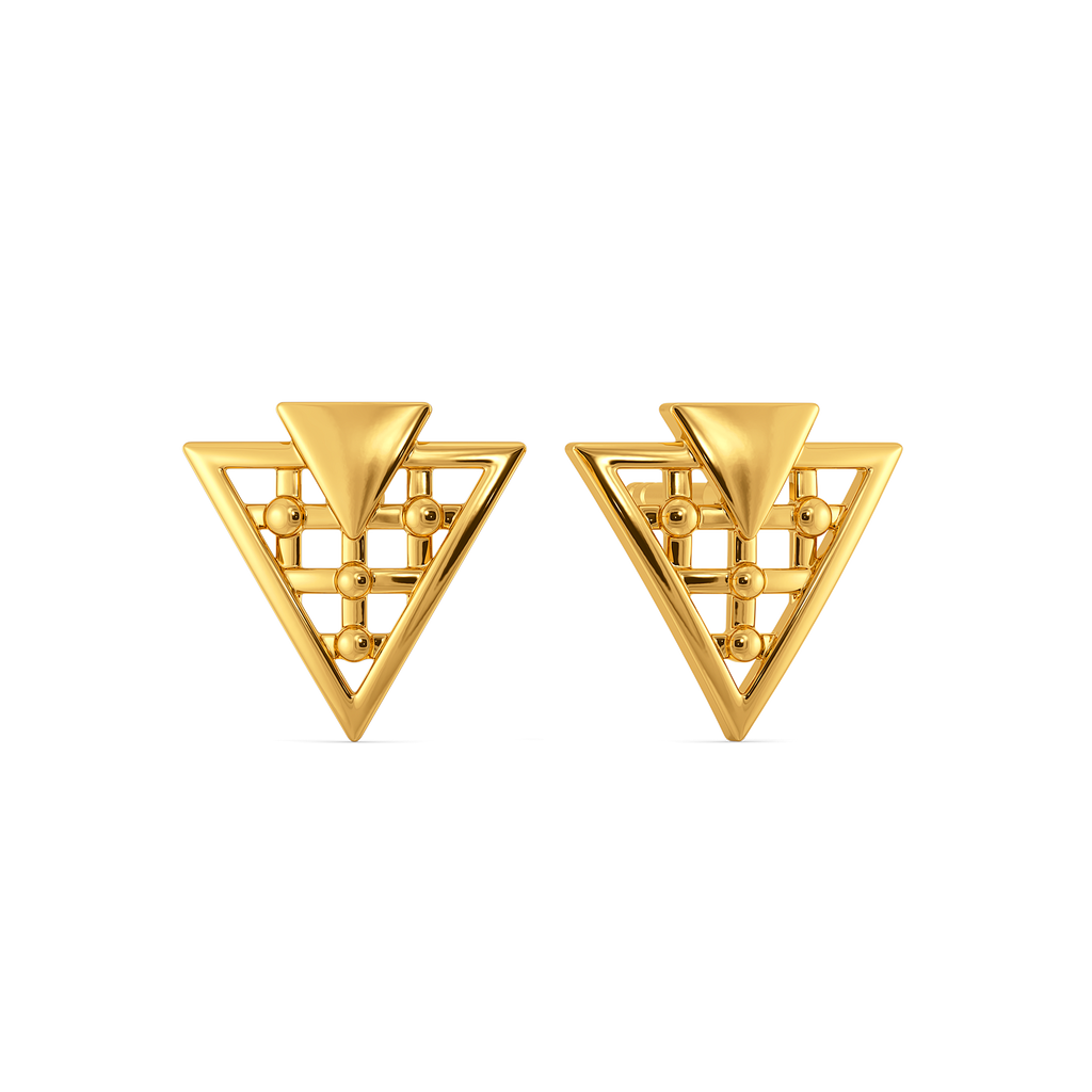 Just Wearing Plaid Gold Earrings