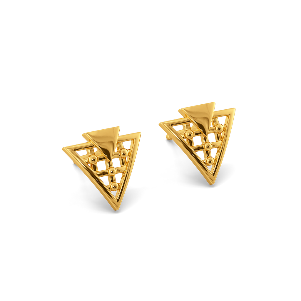 Just Wearing Plaid Gold Earrings