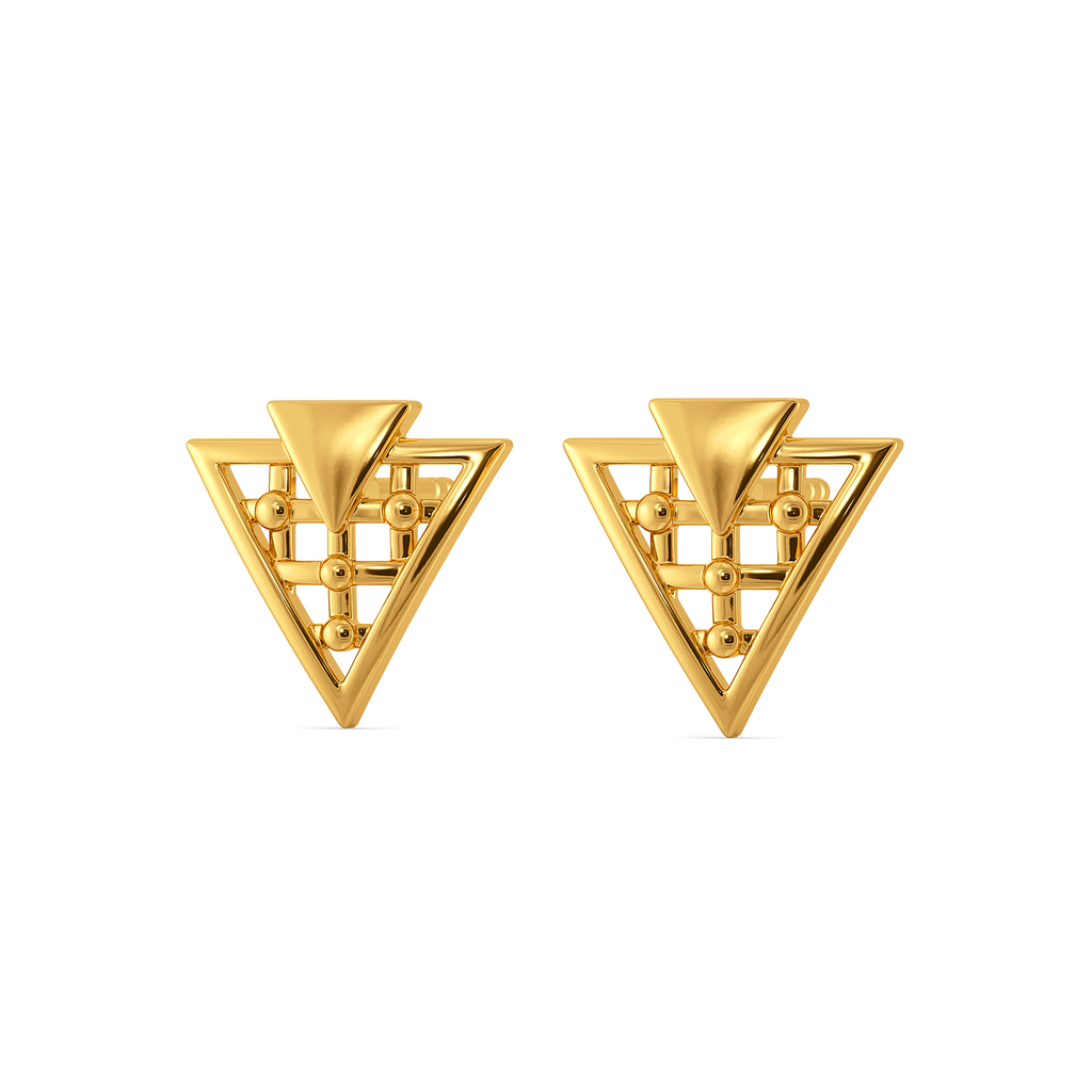 Just Wearing Plaid Gold Earrings