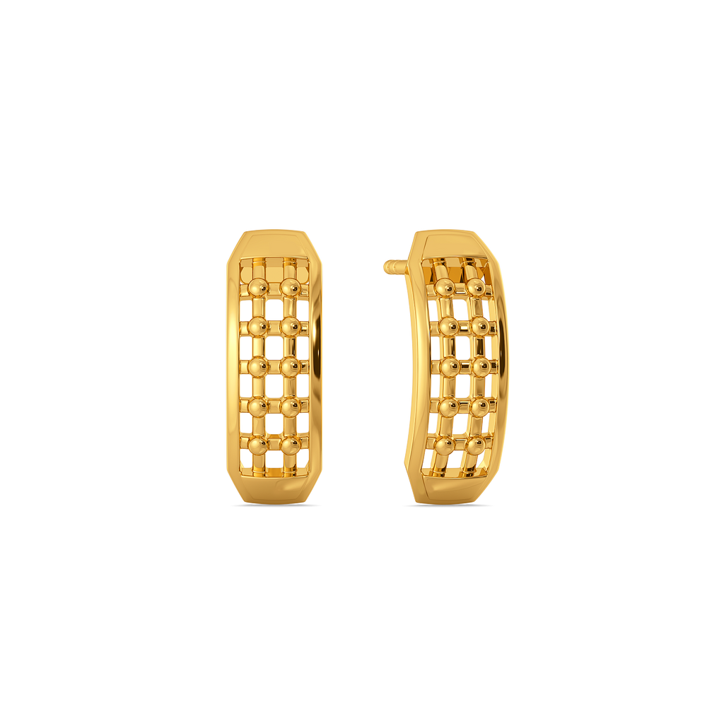 Style in Plaid Gold Earrings
