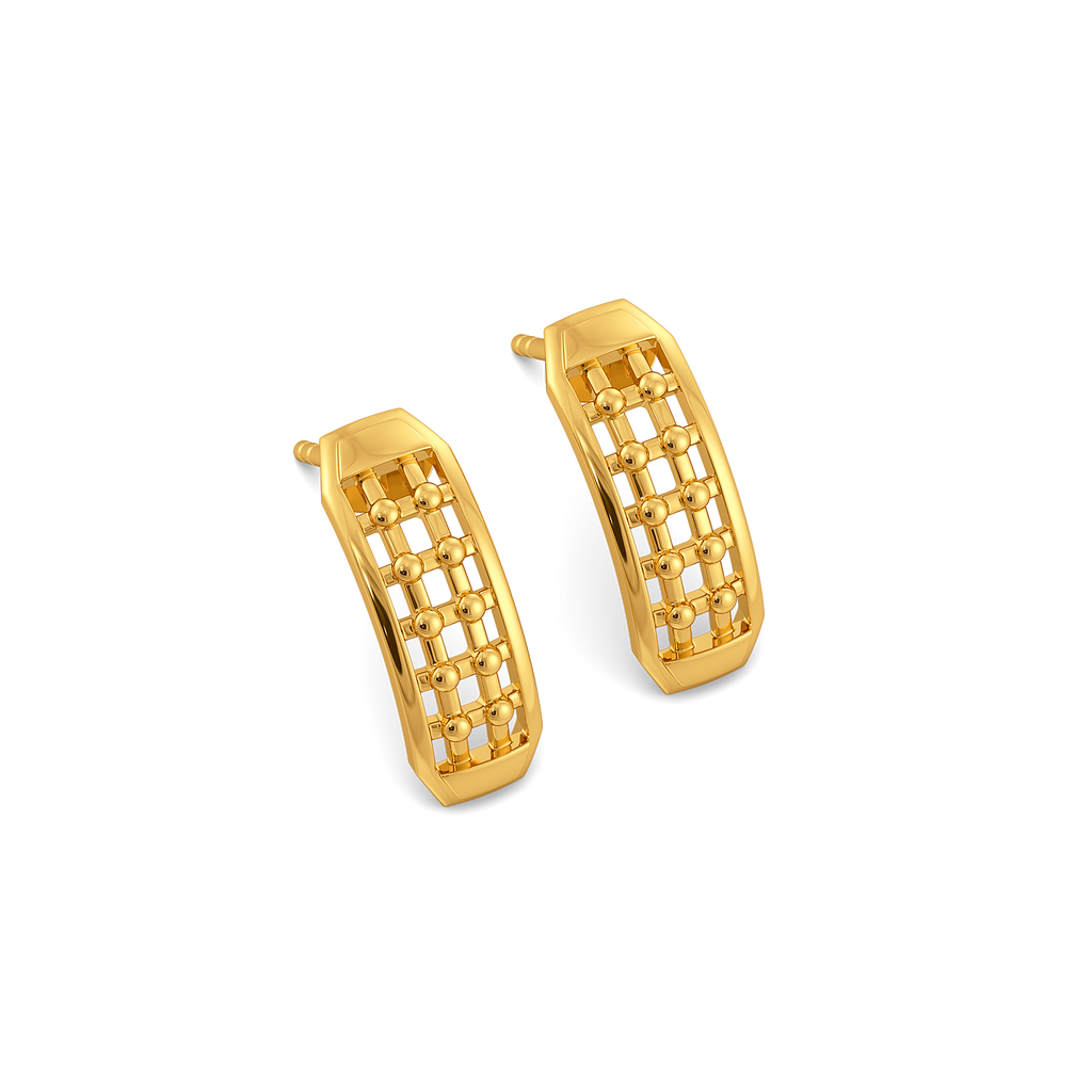 Style in Plaid Gold Earrings