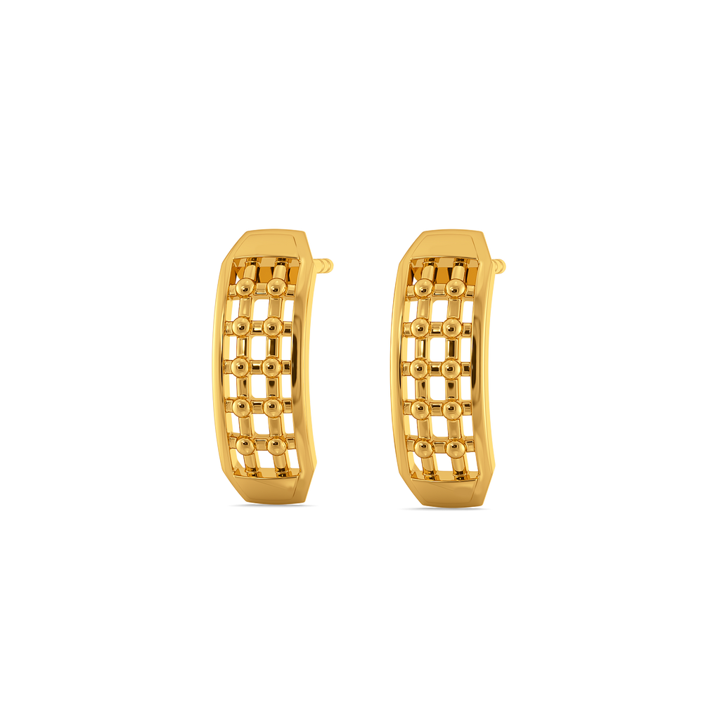 Style in Plaid Gold Earrings