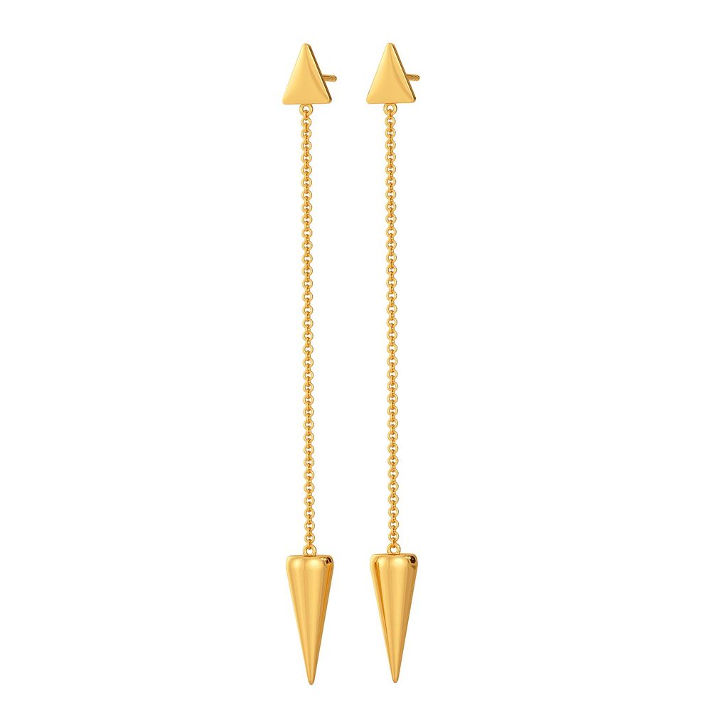Drop Tops Gold Earrings