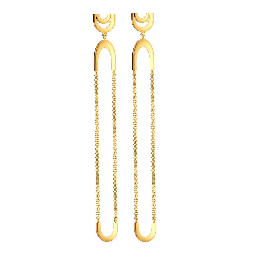 Fluid Fall Gold Earrings