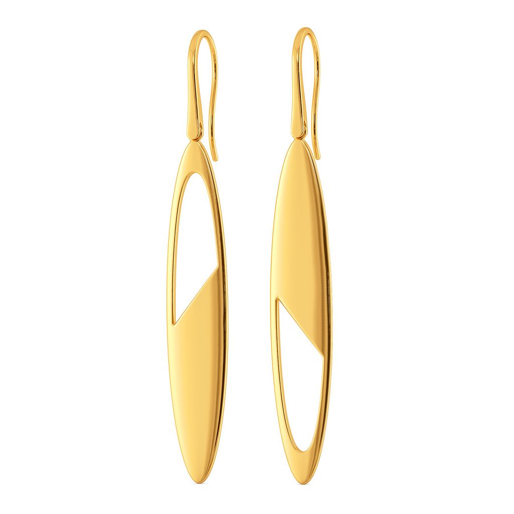 Edgy Ovals Gold Earrings